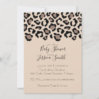Invitation Baby shower d'impression Cheetah
