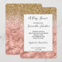Baby shower d'impression Chic rose Glitz Zebra