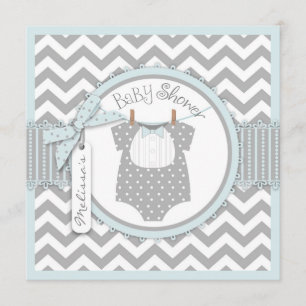 Invitation Baby shower d'impression de Chevron de cravate