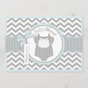 Invitation Baby shower d'impression de Chevron de cravate