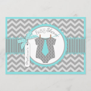 Invitation Baby shower d'impression de Chevron de cravate de