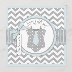 Invitation Baby shower d'impression de Chevron de cravate de