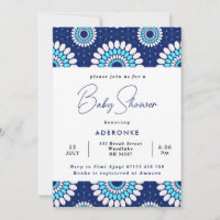 Baby shower d'impression de cire bleu et blanc afr