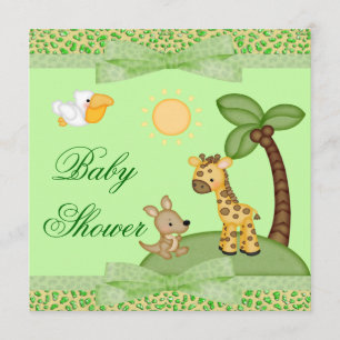 Invitation Baby shower d'impression de guépard d'animaux de