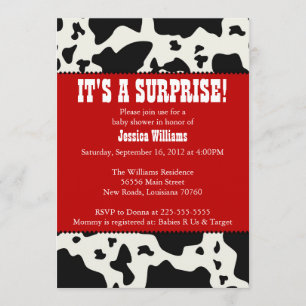Invitation Baby shower d'impression de vache