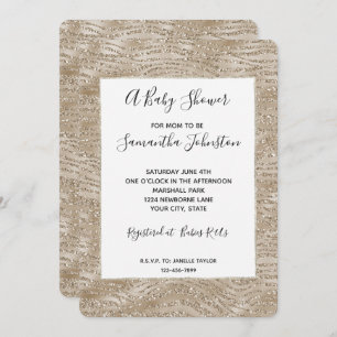 Invitation Baby shower d'impression Glitzy Gold Zebra