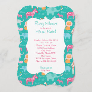 Invitation Baby shower d'impression Safari