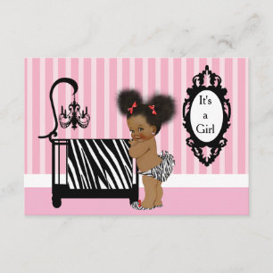 Invitation Baby shower d'impression Zebra afro-américain