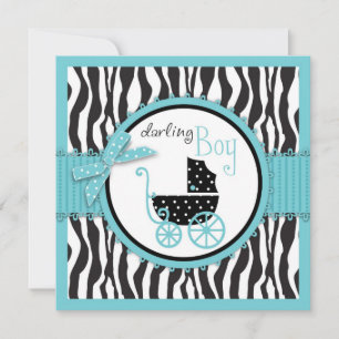 Invitation Baby shower d'impression Zebra et de transport de