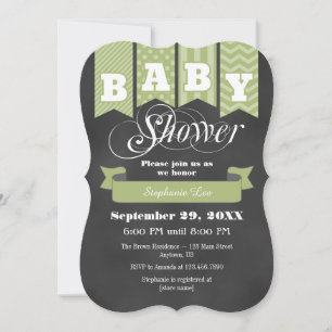 Invitation Baby shower d'indicateur Sage Green Chalkboard Inv