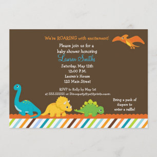 Invitation Baby shower Dino Dinosaur Boys