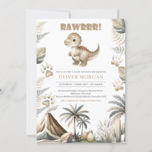 Invitation Baby shower Dino neutre pour les femmes