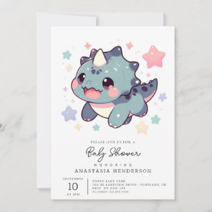 Invitation Baby shower Dino Pastel Dinosaur