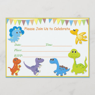 Invitation baby shower Dinosaur