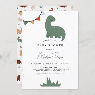 Invitation Baby shower Dinosaur