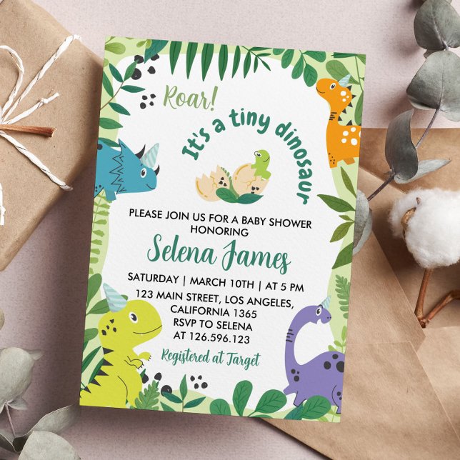 Invitation Baby shower Dinosaur (Créateur téléchargé)