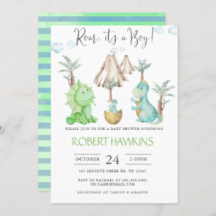 Invitation Baby shower Dinosaur Boy