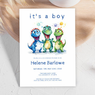 Invitation Baby shower Dinosaur Cute