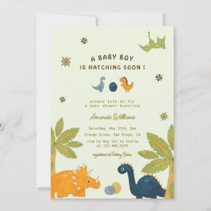 Invitation Baby shower Dinosaur en caricature
