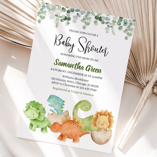 Invitation Baby Shower Dinosaure (Créateur téléchargé)