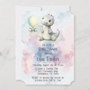 Invitation Baby shower Dinosaure Adorable