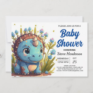 Invitation Baby shower Dinosaure Élégant