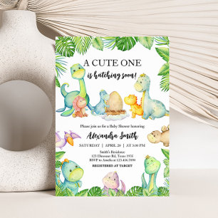 Invitation Baby-Shower Dinosaure Mignon 