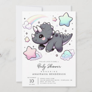 Invitation Baby shower Dinosaure Moderne