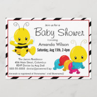 Baby shower d'insectes caricaturaux mignons