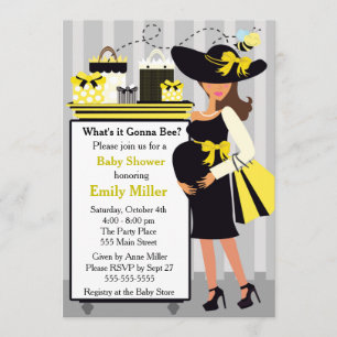 Invitation Baby shower d'invitation d'abeilles Sexe Révéler E