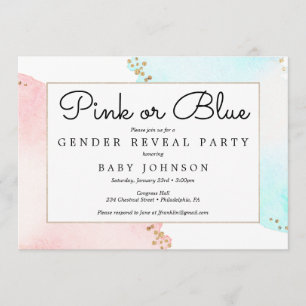 Invitation Baby shower d'invitation de révélation de genre ro