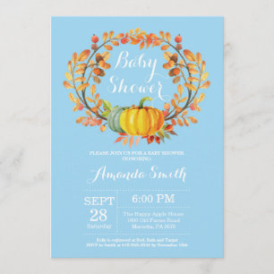 Invitation Baby shower d'invitation pour les Citrouilles d'au