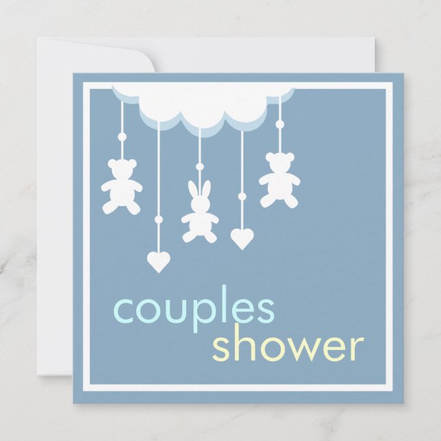 Invitation Baby shower d'invitation Sweet Boy Mobile Couples (Devant)
