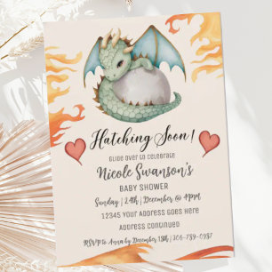 Invitation Baby shower d'oeufs de dragons neutres pour les fe