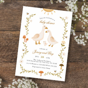 Invitation Baby shower d'oie blanche de Boho