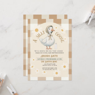 Invitation Baby shower d'oie d'aquarelle blanc
