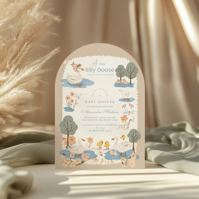 Invitation Baby shower d'oie fine (Créateur téléchargé)