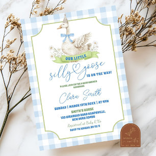 Invitation Baby shower d'oie soie de la Preppy ble
