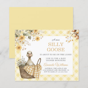 Invitation Baby shower d'oie soie jaune Budget