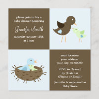 Baby shower d'oiseau de maman et de bébé