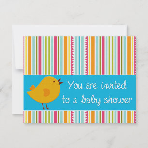 Invitation baby shower d'oiseau jaune