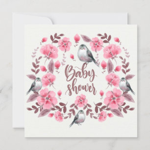 Invitation Baby shower d'oiseaux