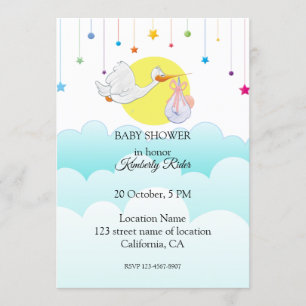 Invitation Baby shower d'oiseaux de bébé