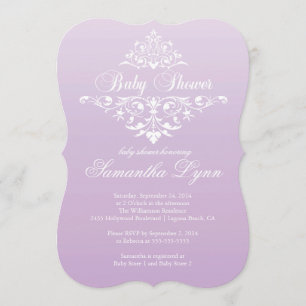 Invitation Baby shower d'Ombre Pale Purple Élégant