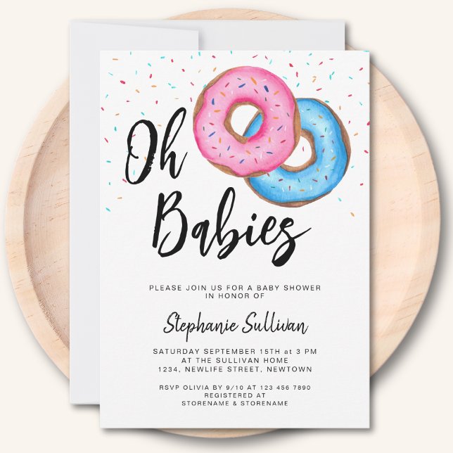Invitation Baby shower Donut Twins (Créateur téléchargé)