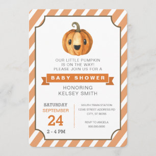 Invitation Baby shower d'orange de citrouille de Halloween