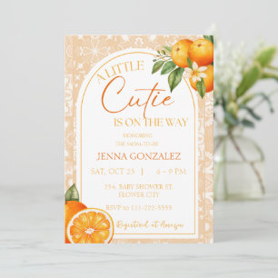 Invitation Baby shower d'Orange de Little Cutie Citrus