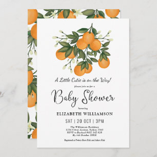 Invitation Baby shower d'Oranges botaniques de Little Cutie
