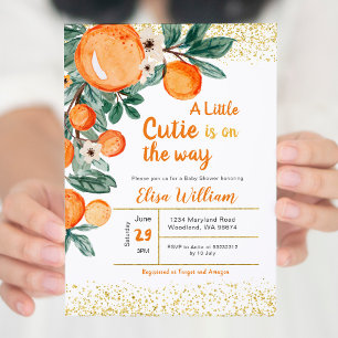 Invitation Baby shower d'Oranges d'agrumes