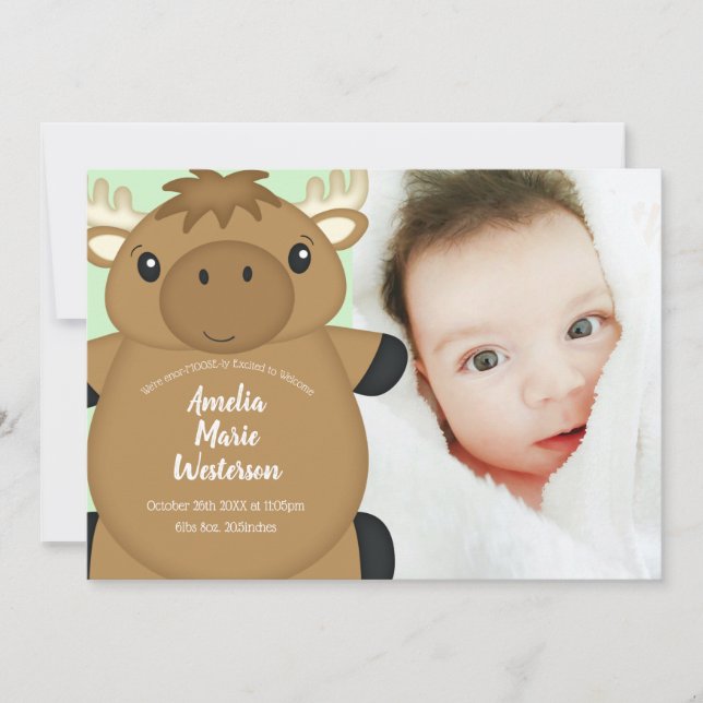 Invitation Baby shower d'orignal (Devant)